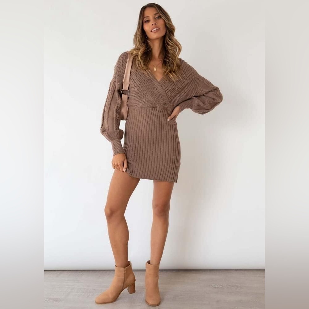 Petal & Pup Knitted Bodycon Sweater Dress - Picture 5 of 6